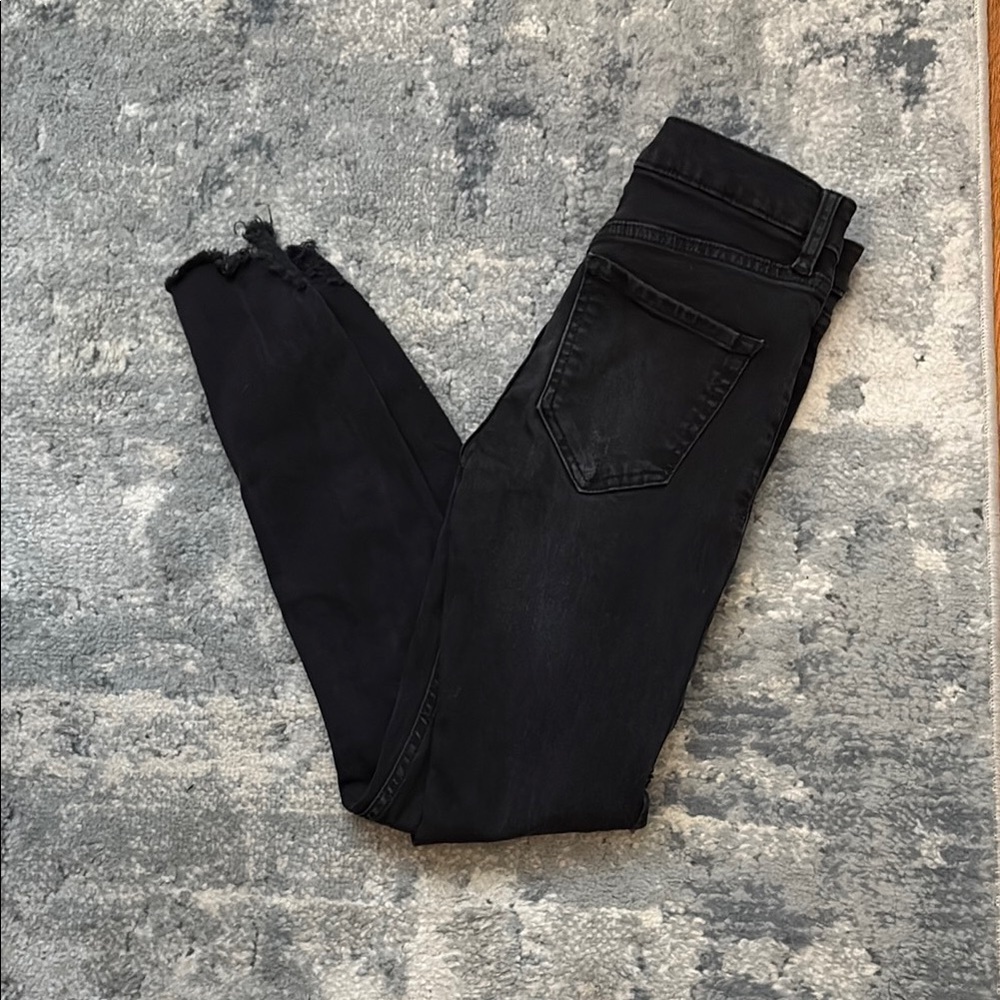 Free People FP Highrise Distressed Skinny Jeans, Faded Black, SZ 25 - Picture 4 of 8